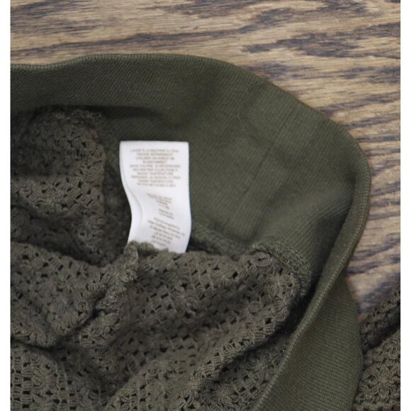 Free People Fringe Pullover Cropped Sweater Cotton Dolman Sleeve Green XS - Picture 5 of 7